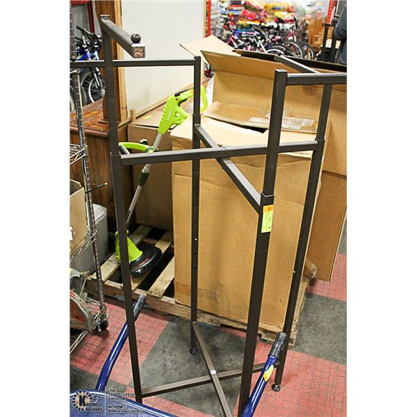 2 COMMERCIAL CLOTHING DISPLAY RACKS, POWDER