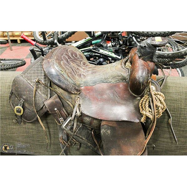 FULL SIZE WESTERN SADDLE - 15.5 INCH SEAT (SOME