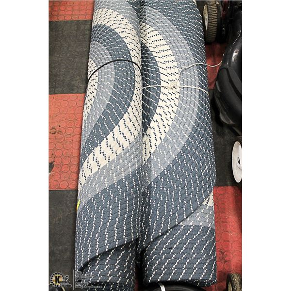 2 BLUE CIRCULAR AREA RUGS