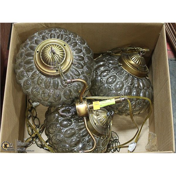 VINTAGE 3 GLOBE HANGING CHANDELIER