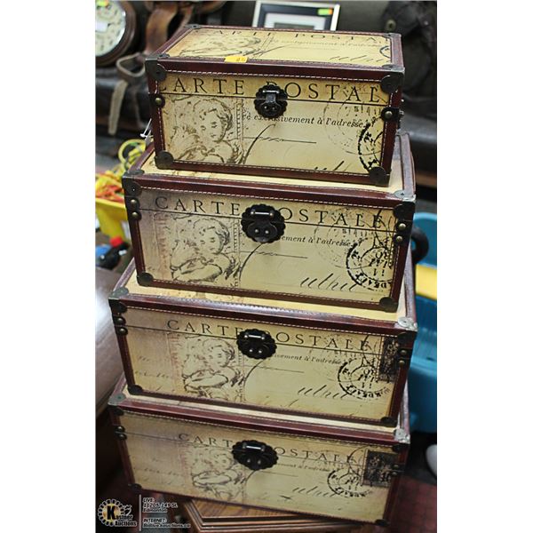 LOT OF 4 STOW AWAY STORAGE BOXES