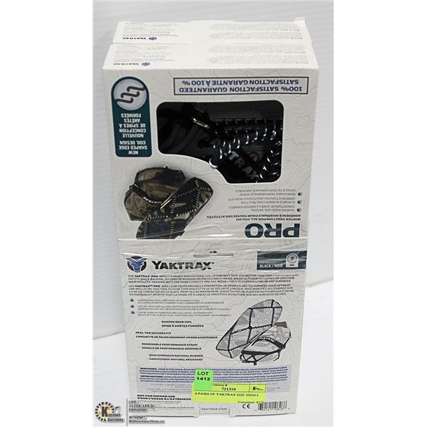 4 PAIRS OF YAKTRAX SIZE SMALL