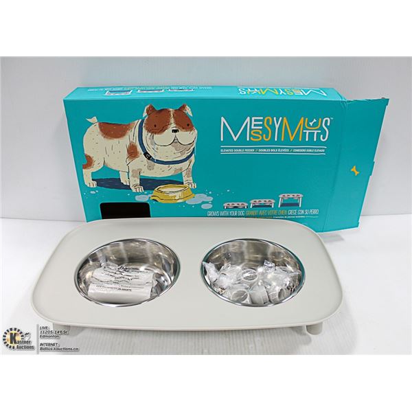 NEW ELEVATED DOUBLE DISH PET FEEDER