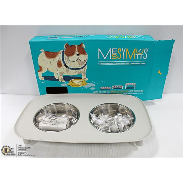NEW ELEVATED DOUBLE DISH PET FEEDER
