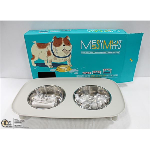 NEW ELEVATED DOUBLE DISH PET FEEDER