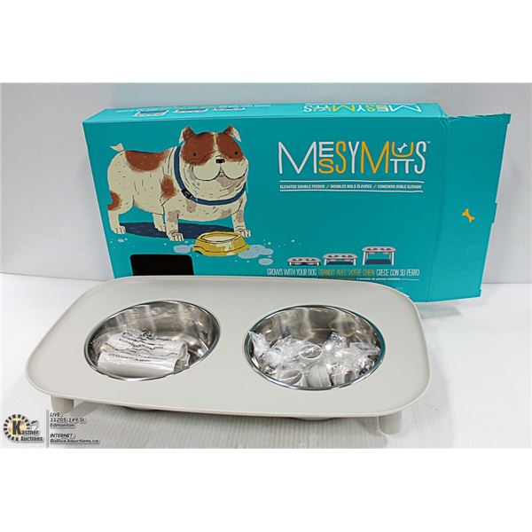 NEW ELEVATED DOUBLE DISH PET FEEDER