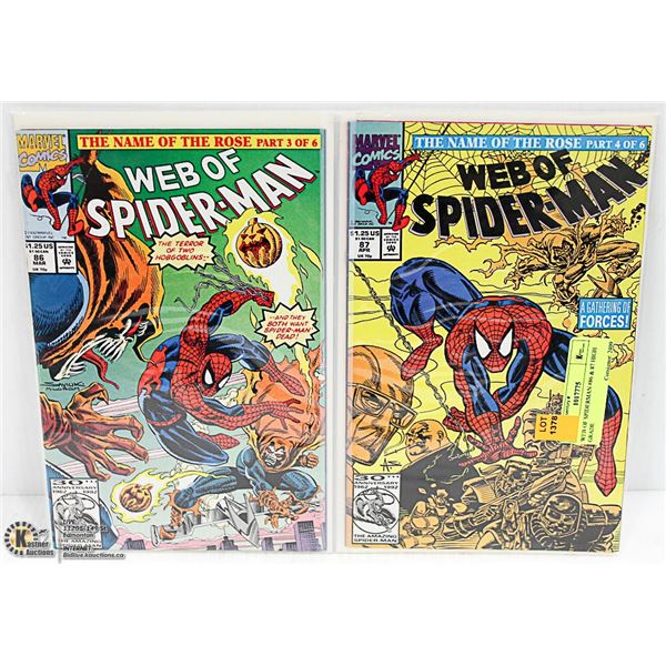 WEB OF SPIDERMAN #86 & 87 HIGH GRADE