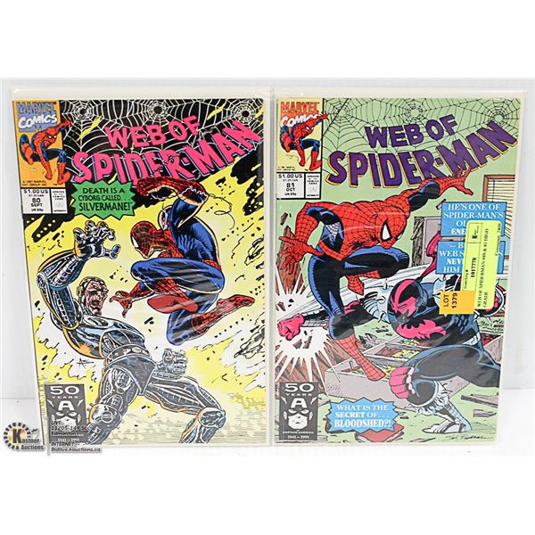 WEB OF SPIDERMAN #80 & 81 HIGH GRADE
