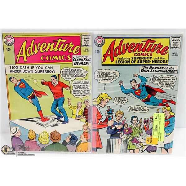 ADVENTURE COMICS #305 & 326 50+ YEARS OLD