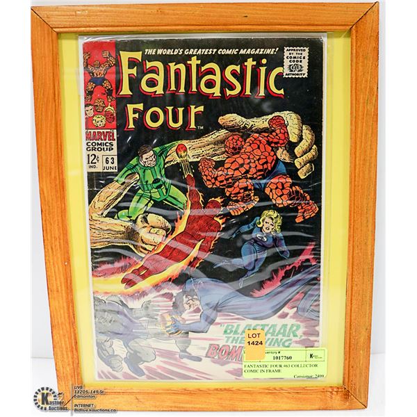 FANTASTIC FOUR #63 COLLECTOR COMIC IN FRAME