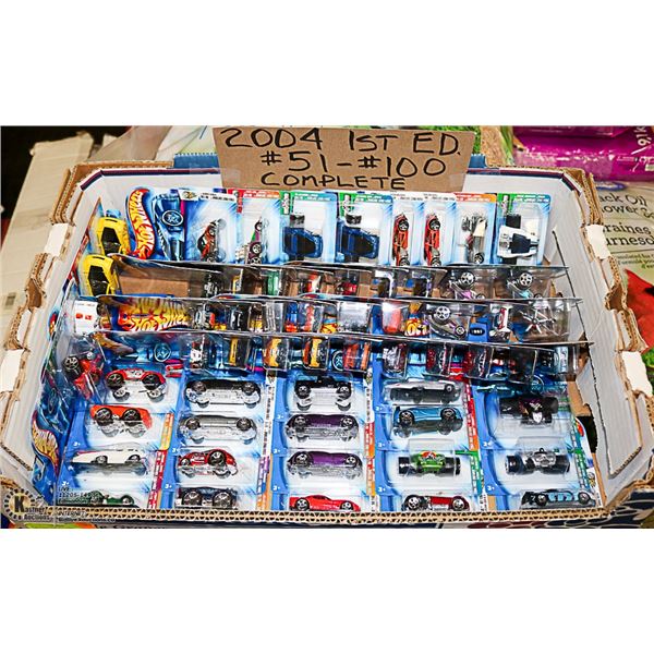 59 HOTWHEELS, 2004 FIRST EDITIONS - #50 TO #100