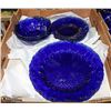 Image 1 : FLAT WITH 12-PC BLUE DESIGNED GLASS DISHWARE -