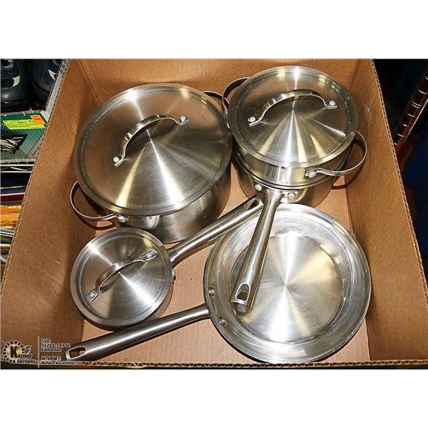 BOX WITH 8-PC STAINLESS STEEL POT & PAN SET