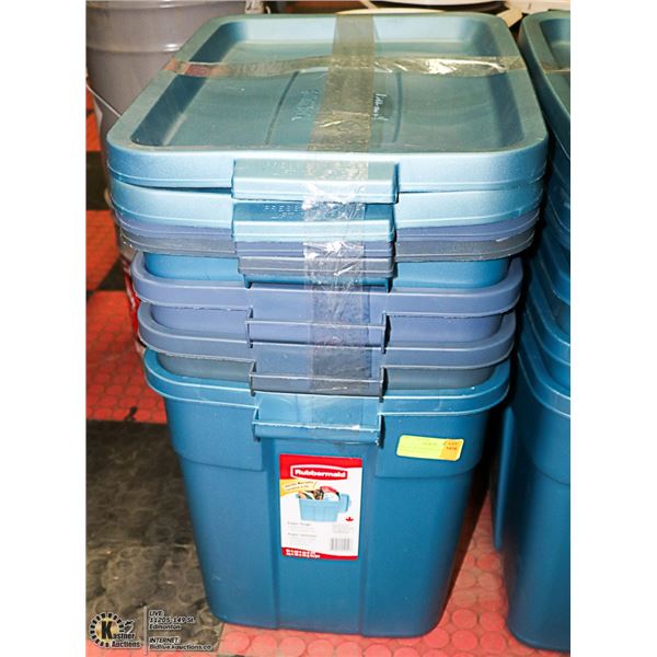 SET OF 4 RUBBERMAID ROUGHNECK STORAGE TOTES