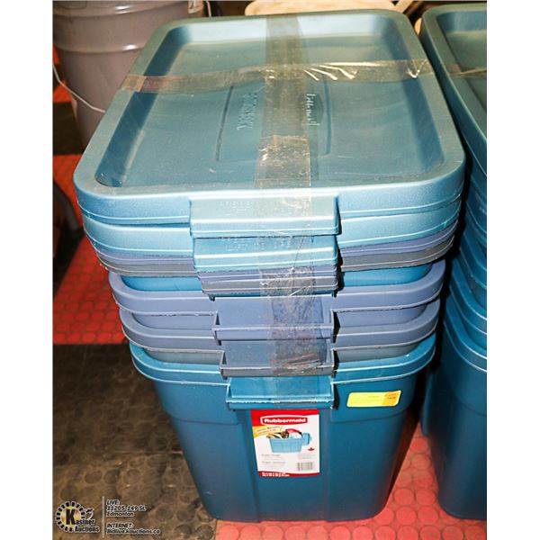 SET OF 4 RUBBERMAID ROUGHNECK STORAGE TOTES