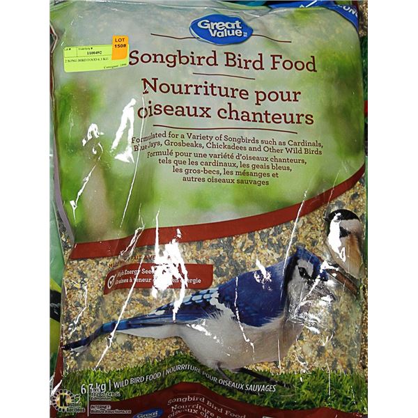 2 BAGS OF SONG BIRD FOOD 6.3 KG