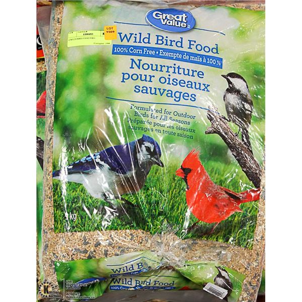 4 BAGS OF WILD BIRD FOOD 9 KG