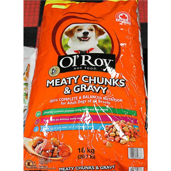 5 BAGS OF OL ROY DOG FOOD 18 KG