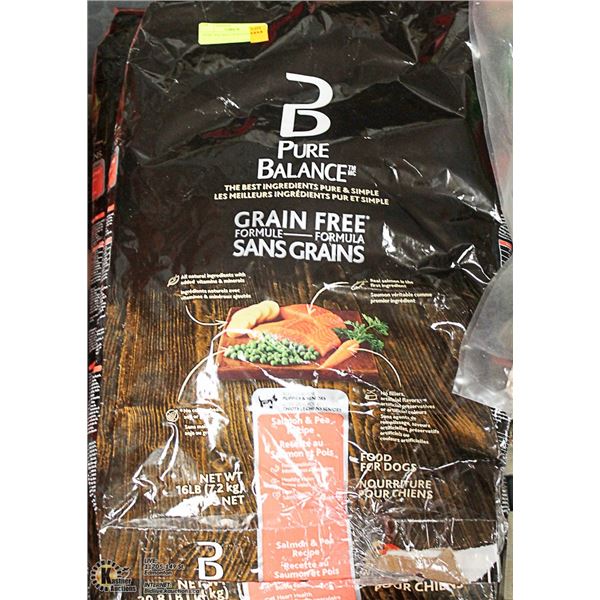 3 BAGS OF PURE BALANCE DOG FOOD 7.2 KG