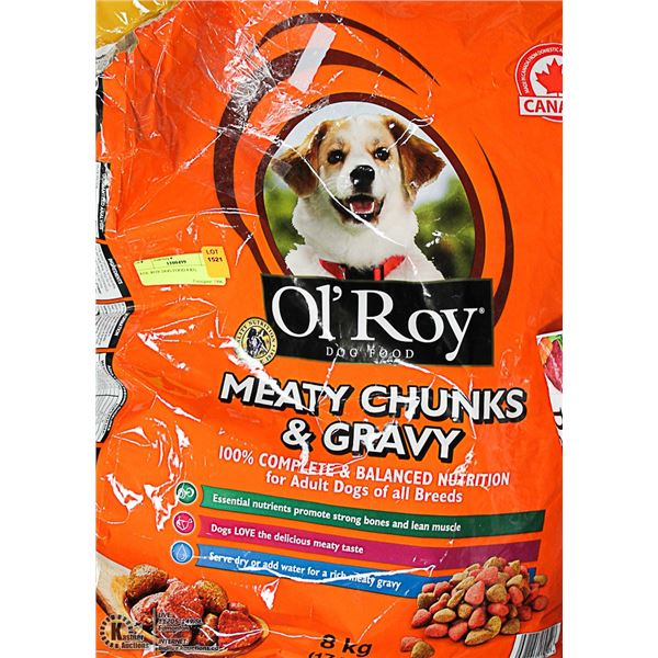 4 BAGS OF OL ROY DOG FOOD 8 KG