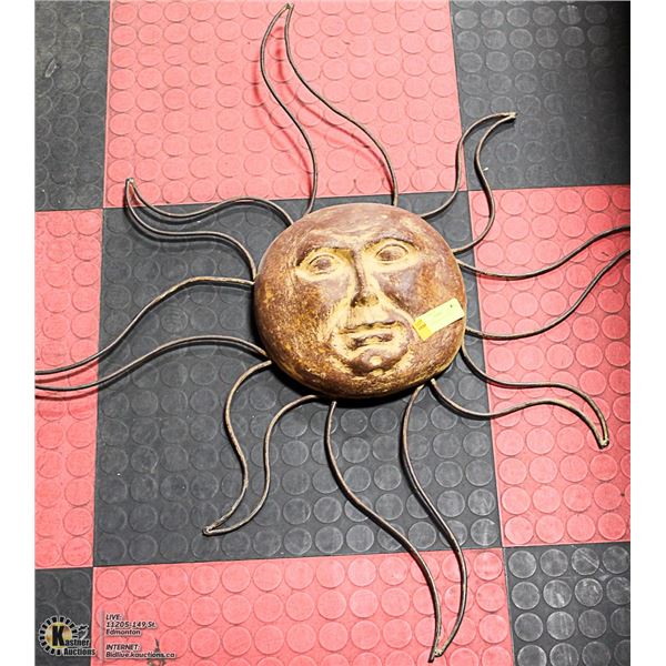LARGE COPPER & CLAY SUN