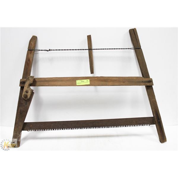 2 SAWS,ANTIQUE BUCK SAW AND HAND SAW