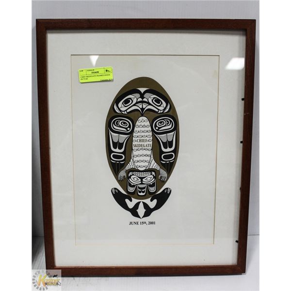 CHIEF SKIDEGATE FRAMED HAIDA PICTURE