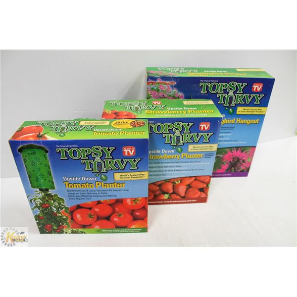 LOT OF 3 TOPSY TURVEY TOMATO PLANTERS