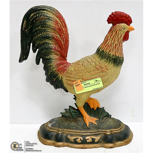 LARGE CAST IRON ROOSTER DOOR STOP