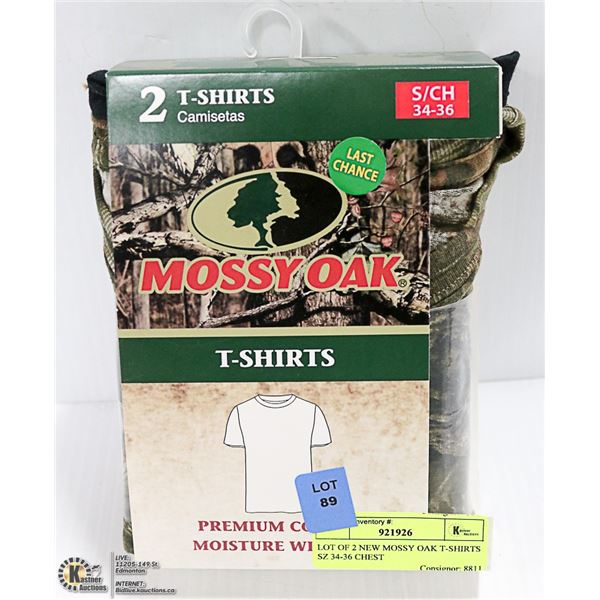 LOT OF 2 NEW MOSSY OAK T-SHIRTS  SZ 34-36 CHEST