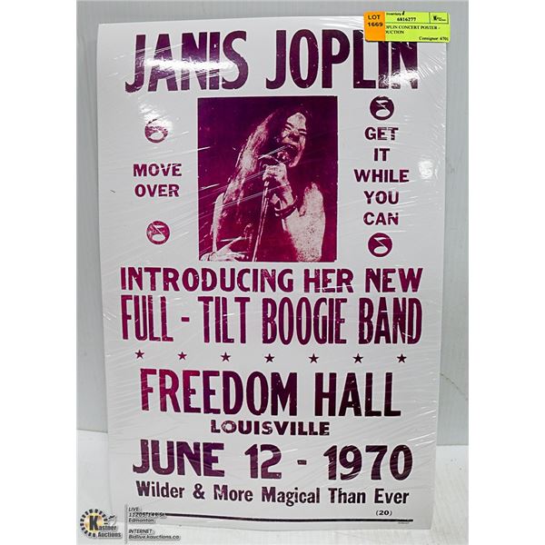 JANIS JOPLIN CONCERT POSTER - REPRODUCTION