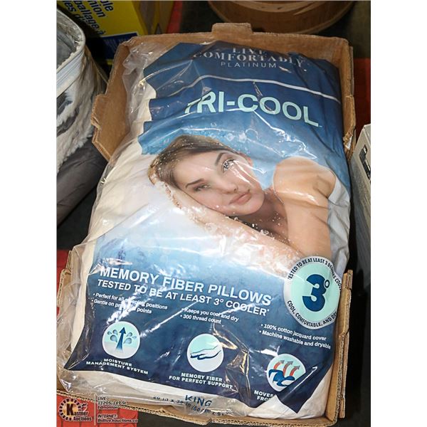 TRI-COOL MEMORY FIBER PILLOWS SIZE: KING 2 PACK