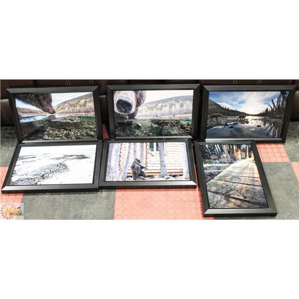 YUKON FRAMED PHOTOS (SET OF 6) 21"X14" EACH