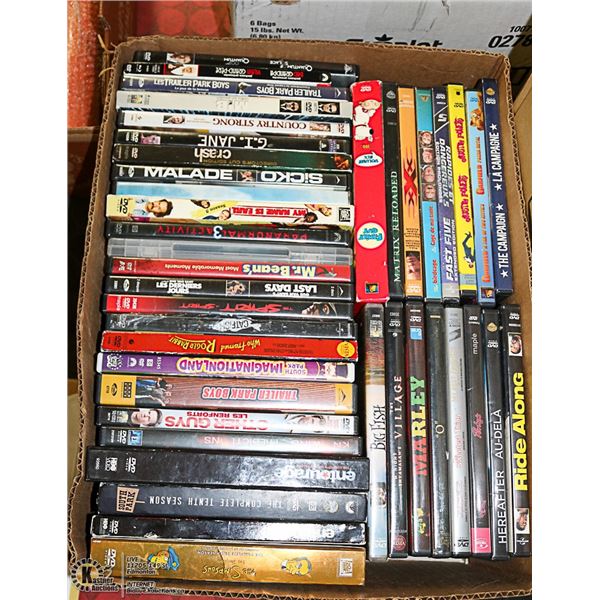 FLAT OF ASSORTED DVD'S