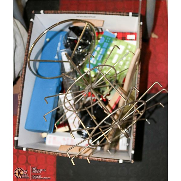 BOX OF DRAFTING AND OFFICE SUPPLIES