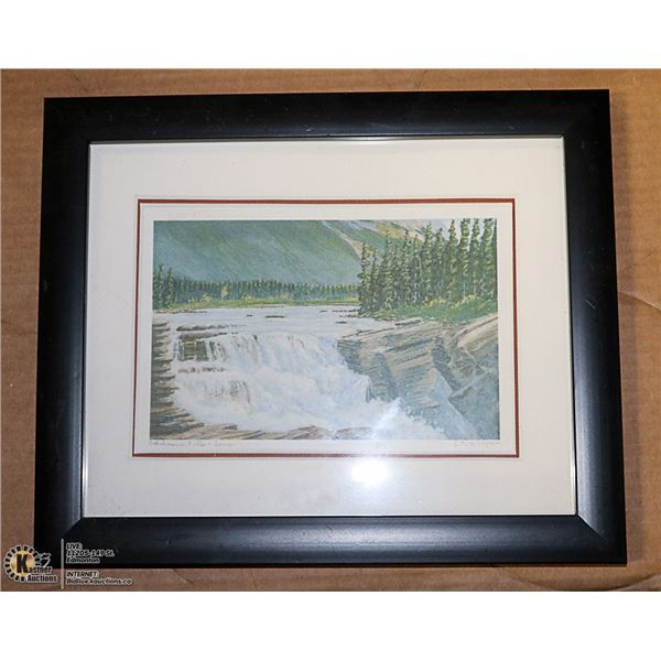 ATHABASCA FALLS ARTWORK ,SIGNED/TITTLED BY ARTIST