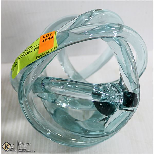 BLUE GLASS DECORATIVE ORD 7"