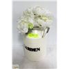 Image 1 : GARDEN CREAM CAN W/FLOWERS