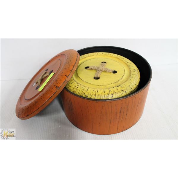 3 PIECE METAL BUTTON STORAGE BOXES