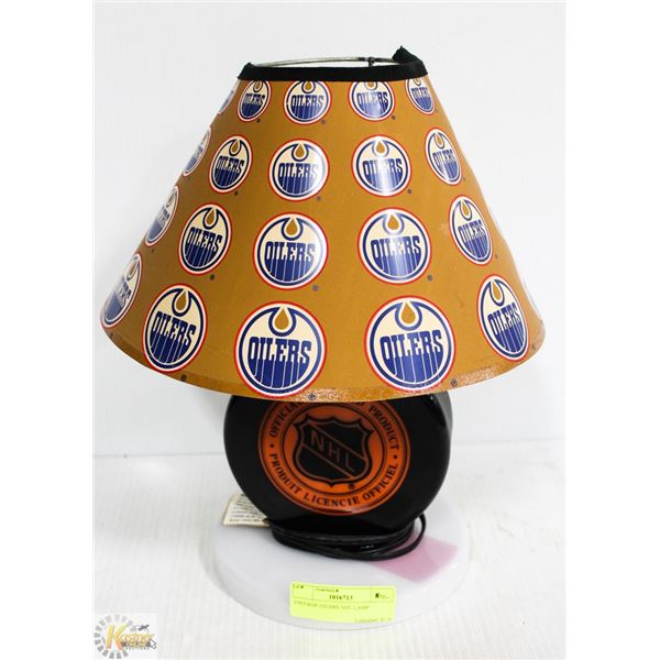 VINTAGE OILERS NHL LAMP