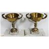 Image 1 : VINTAGE FIREPLACE URNS, BRASS & MARBLE