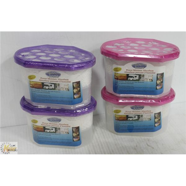 LOT OF 4 NEW MODERN HOME POWER MOISTURE ABSORBENT