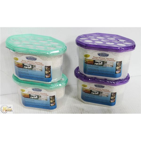 LOT OF 4 NEW MODERN HOME POWER MOISTURE ABSORBENT