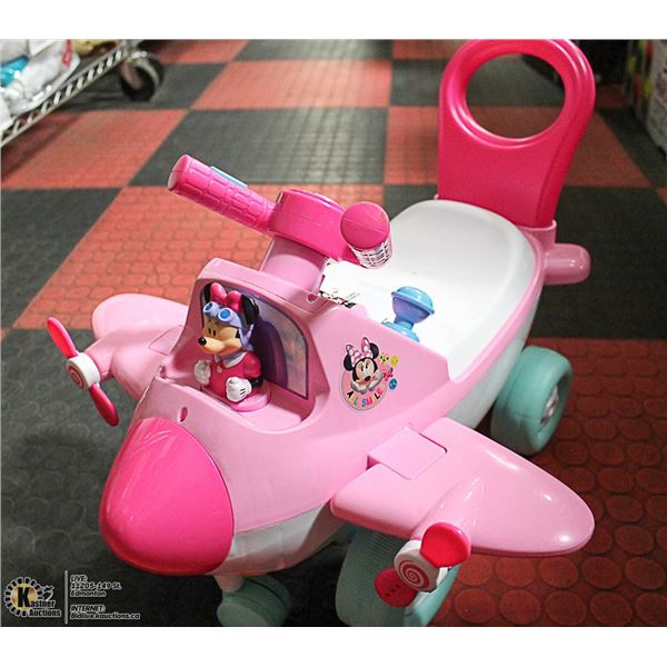 BABY TODDLER MINNIE MOUSE SIT ON AIR PLANE TOY