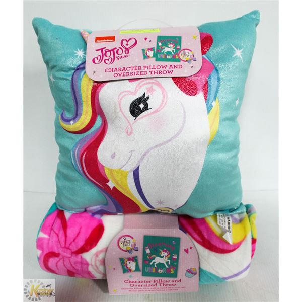NICKELODEON UNICORN PILLOW & OVERSIZED THROW