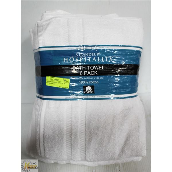 GRANDEUR HOSPITALITY BATH TOWEL 6 PACK
