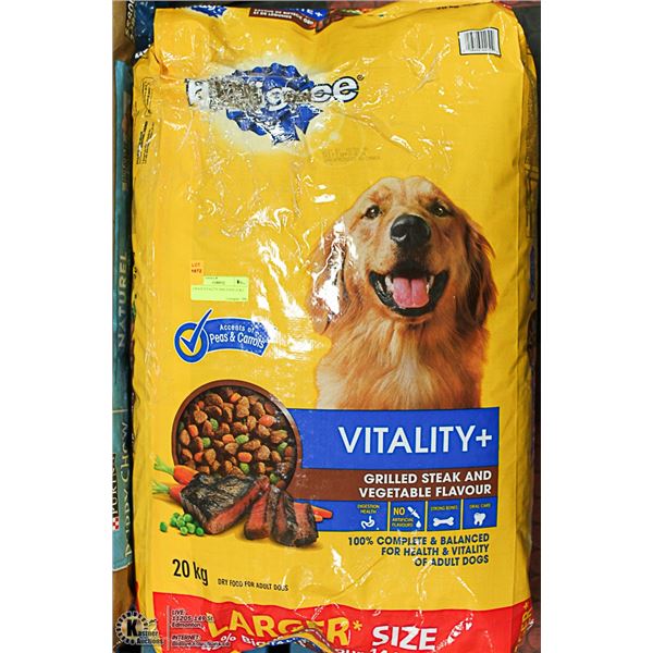 2 BAGS VITALITY DOG FOOD 20 KG