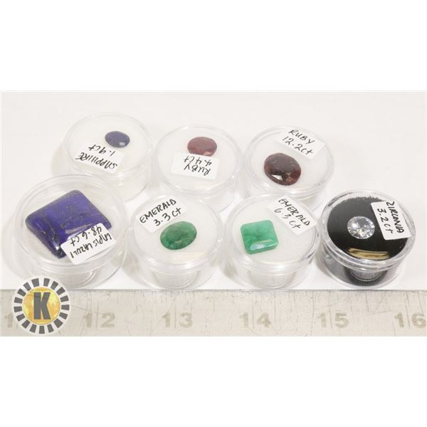X7 GENUINE RUBY, EMERALD, SAPPHIRE, GEMS