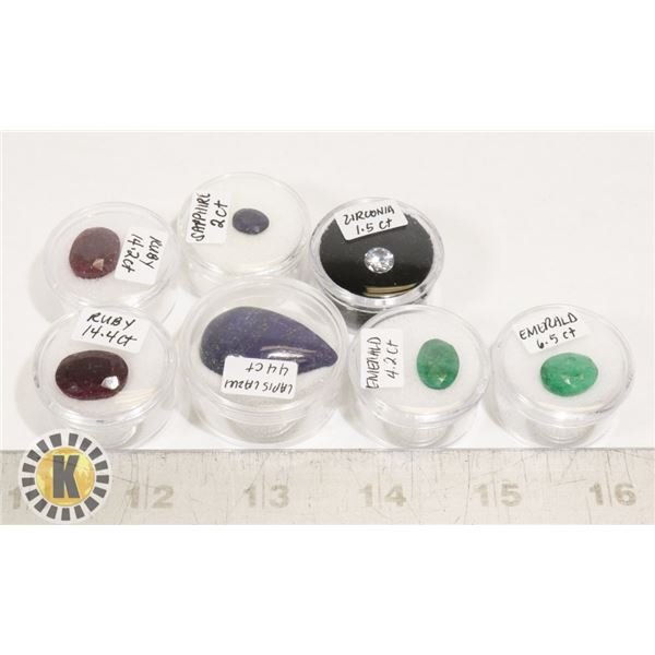 X7 GENUINE RUBY, EMERALD, SAPPHIRE, GEMS