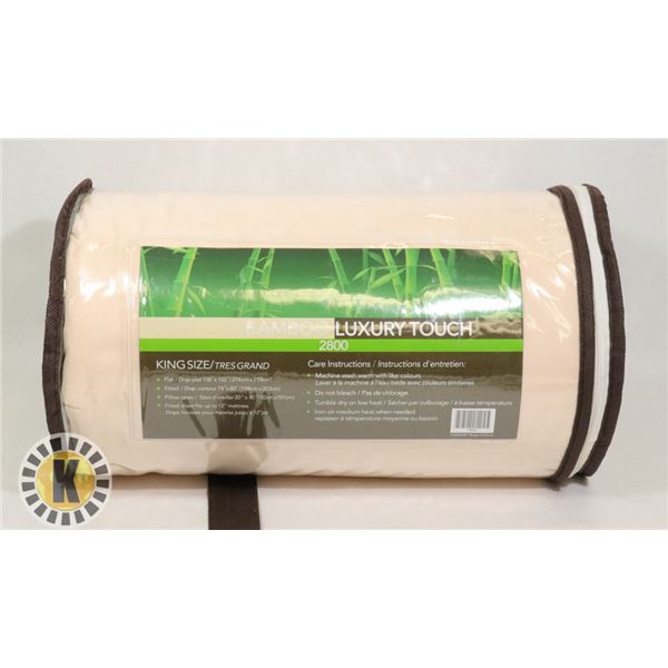NEW BAMBOO LUXURY TOUCH WRINKLE FREE KING SIZE